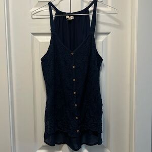 Blue Lace Tank Top